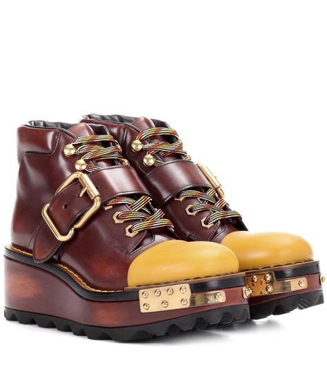 prada brown leather boots